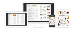 Product Price lists, optimized on any device, from desktop, to mobile.